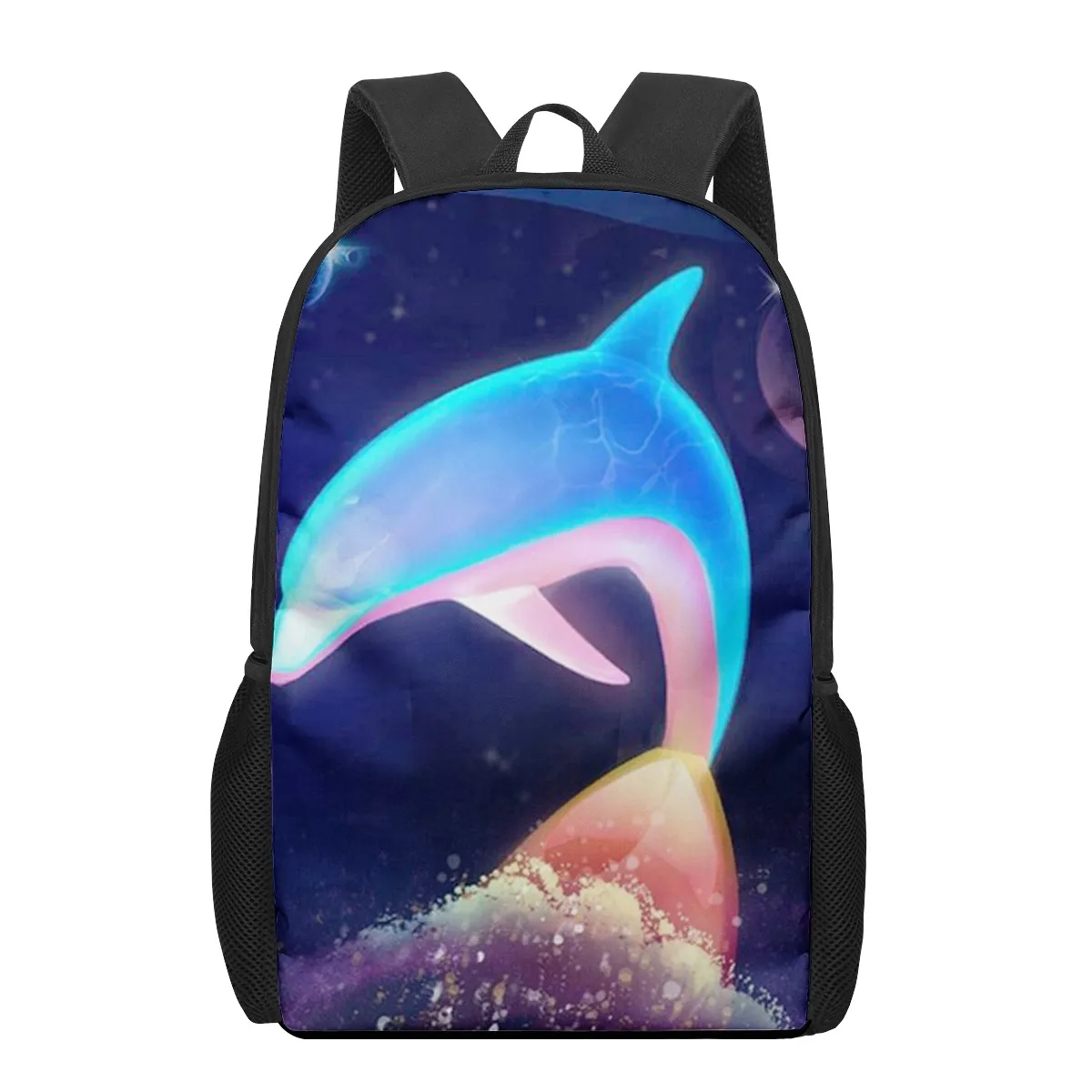 Delphin Tier 3D Muster Schultasche für Kinder Mädchen Jungen Casual Büchertaschen Kinder Rucksack Jungen Mädchen Schultaschen Rucksack