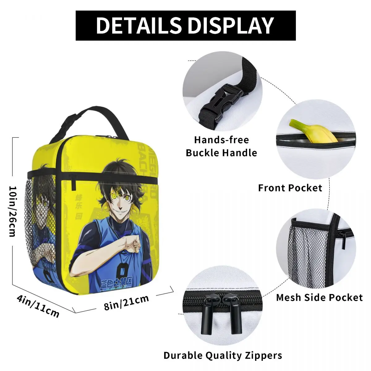 Anime Blue Locks Thermal Insulated Lunch Bags for Work Portable Food Container Bags Thermal Cooler Lunch Boxes - view 6
