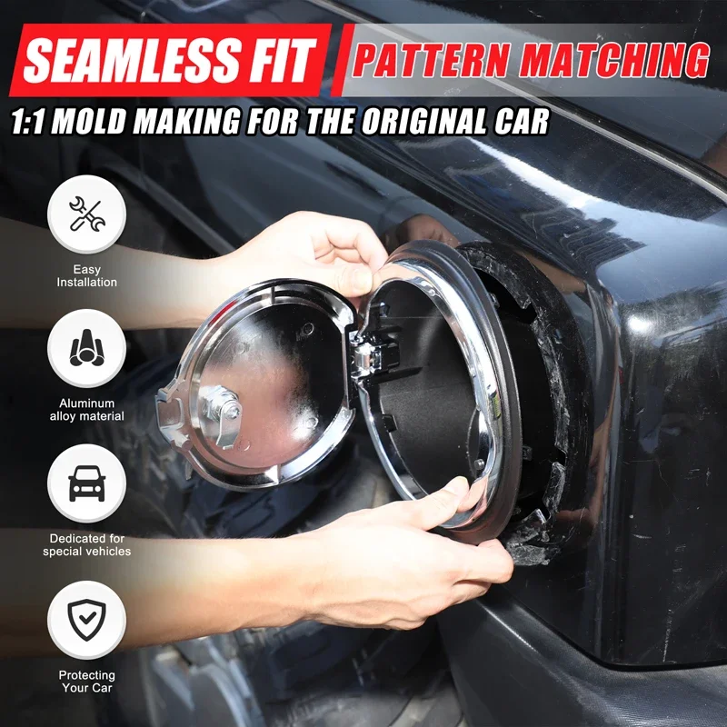 

For Hummer H3 2005-2009 Car Exterior Gas Oil Fuel Tank Cap Decoration Cover Trim Aluminum Alloy Accessories