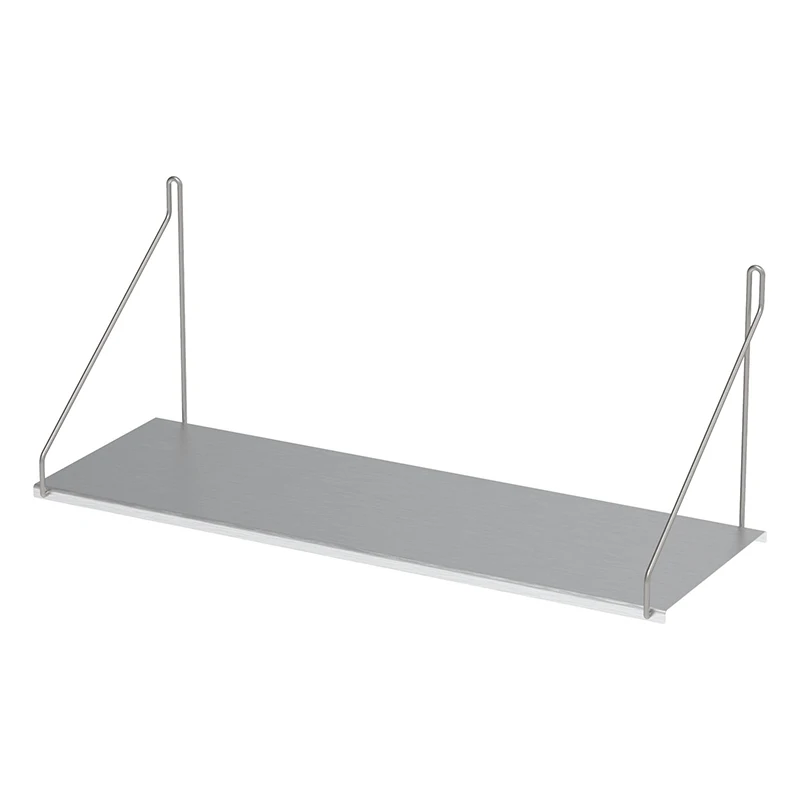 Medieval stainless steel wall shelf bookshelf one-word shelf living room background wall DIY advanced design bookshelf