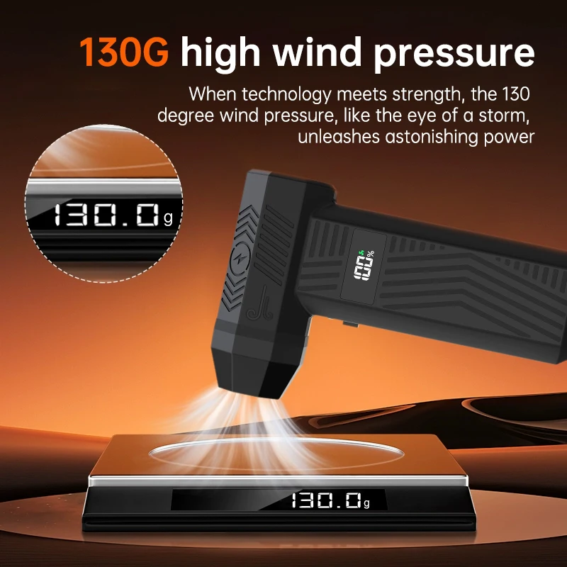 Portable Cordless Electric Blower 80000RPM Turbo Fan Brushless Motor Compressed Air Duster for Car Drying Keyboard Cleaning