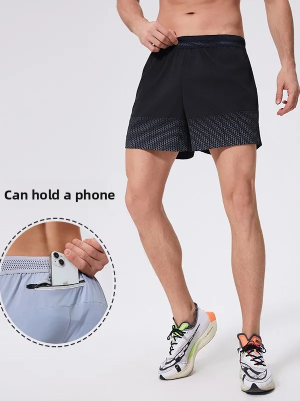 

Men's Summer Thin Ice Silk Qui Dry Cool Beach Fitn Baskeall Outdoor Tee-Point Sports orts Mobile Phone Placement