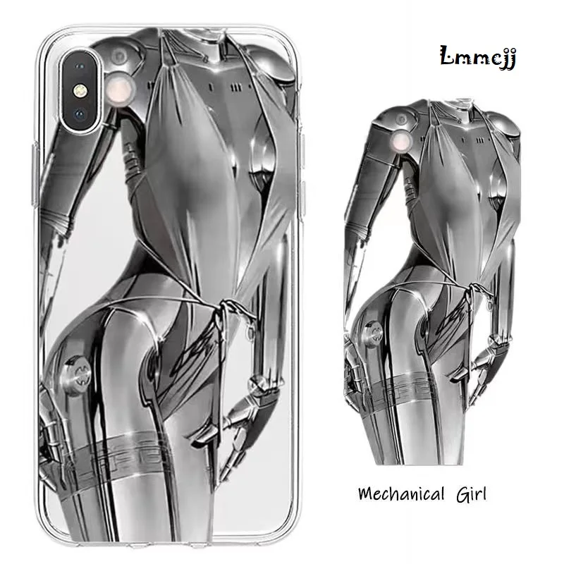 Lmmcjj Silver Robot Phone Case For Samsung Galaxy S21 FE S22 S23 Ultra A13 A22 A31 A53 A12 A14 A54 Note 20 Silicone iPhone Cover