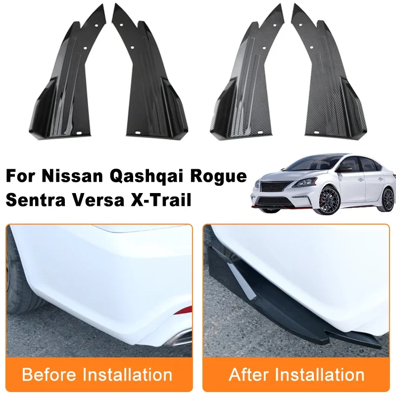 Protector de Parachoques Trasero para Coche, Difusor de Labio, Faldón Lateral, Divisor de Ángulo, Anticolisión para Nissan Qashqai Rogue Sentra Versa X-Trail