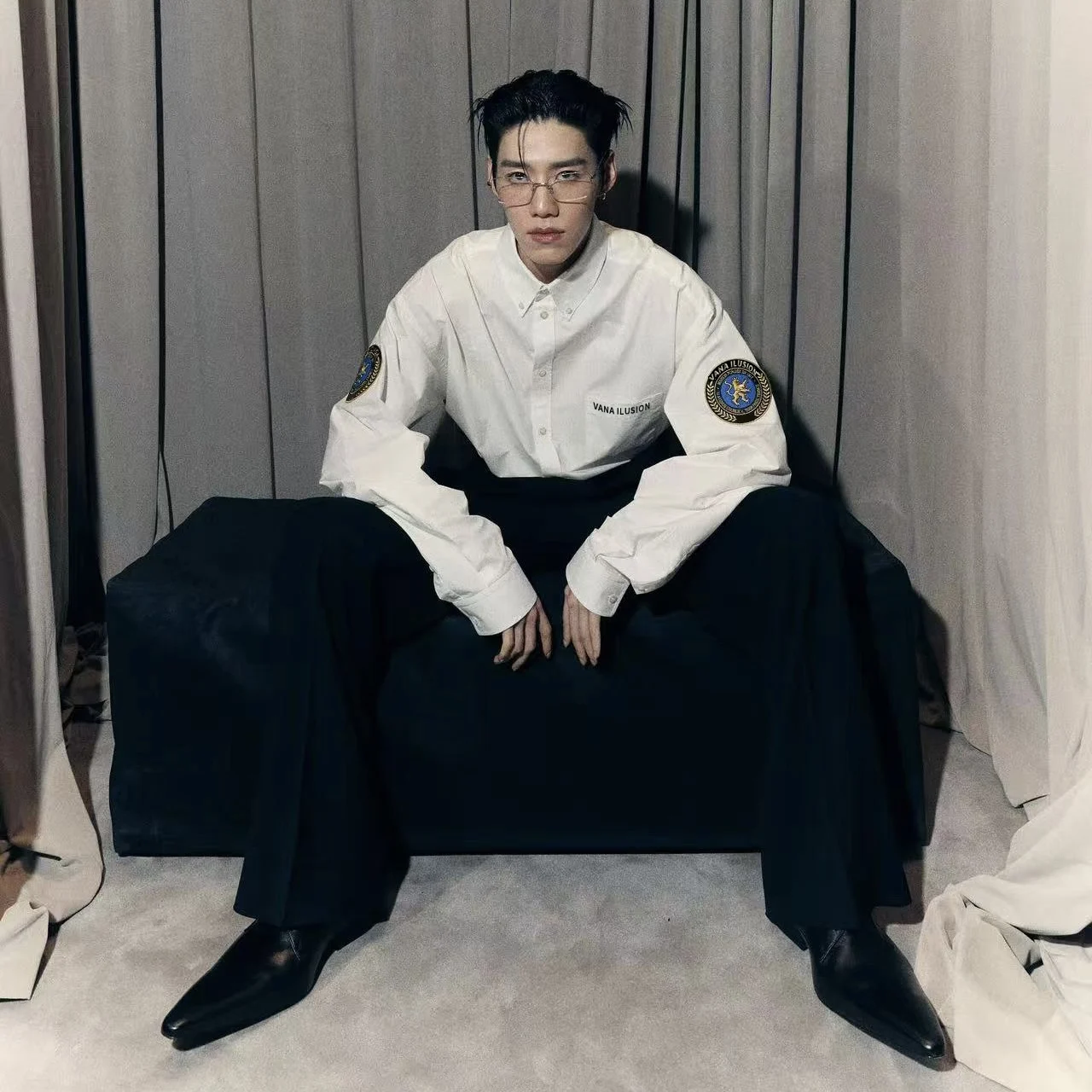 

Хлопковый кардиган унисекс с длинными рукавами, свободного кроя, с отложным воротником, повседневная верхняя одежда PPVANA ILUSION