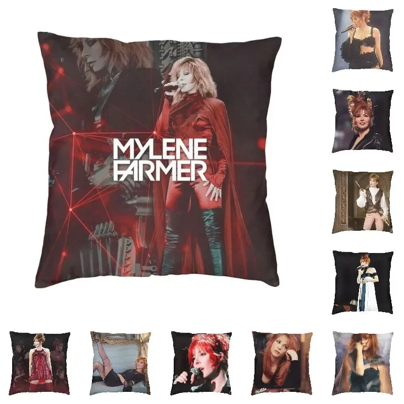 Sexy Mylene Farmer Nordic Throw Pillow Cover Decoration French Singer Songwriter And Actor Cushions for Sofa Pillowcases