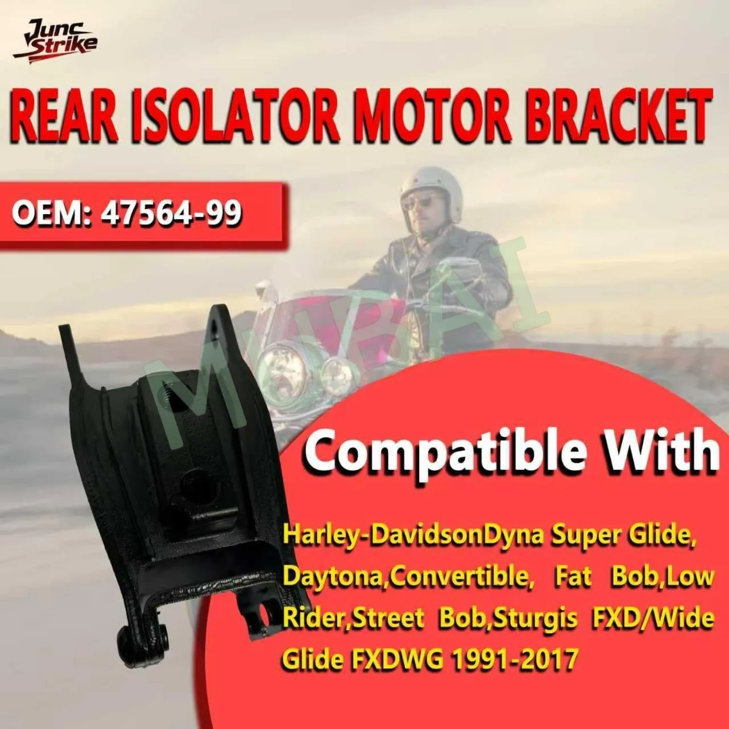 47564-99 Rear Isolator Motor Mount for Harley Dyna Super Glide Daytona Convertible Fat Bob Low Rider Switchback Street Bob