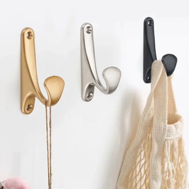 Zinc Alloy Vintage Wall Hanging Hooks Heavy Duty Clothes Hat Robe Storage Rack With Screws For Home Bathroom Kitchen