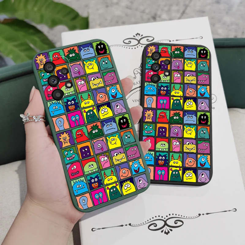 Square Monster Case For Samsung Galaxy A73 A53 A33 A23 A13 A03 A72 A52 A52S A32 A22 A12 A02 A02S A71 A51 A31 A21S 4G 5G Cover