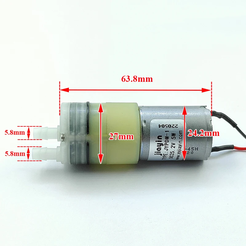 

Jiayin JYPDM-1 Mini Water Pump 25.2V DC 12-24V Small 370 Diaphragm Self-Priming Suction for DIY Tea Table Dispenser
