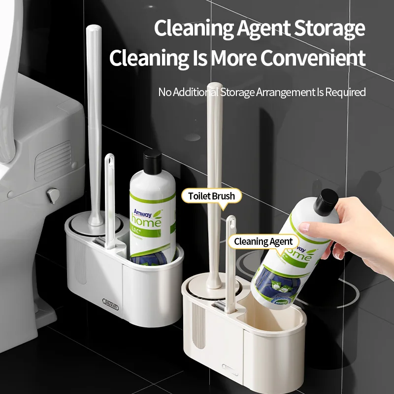 Toilet Brush For Household Use No Dead Corners Toilet Brush 2024New Wall Mounted Toilet Brush Set Bathroom Gap Brush PP Material