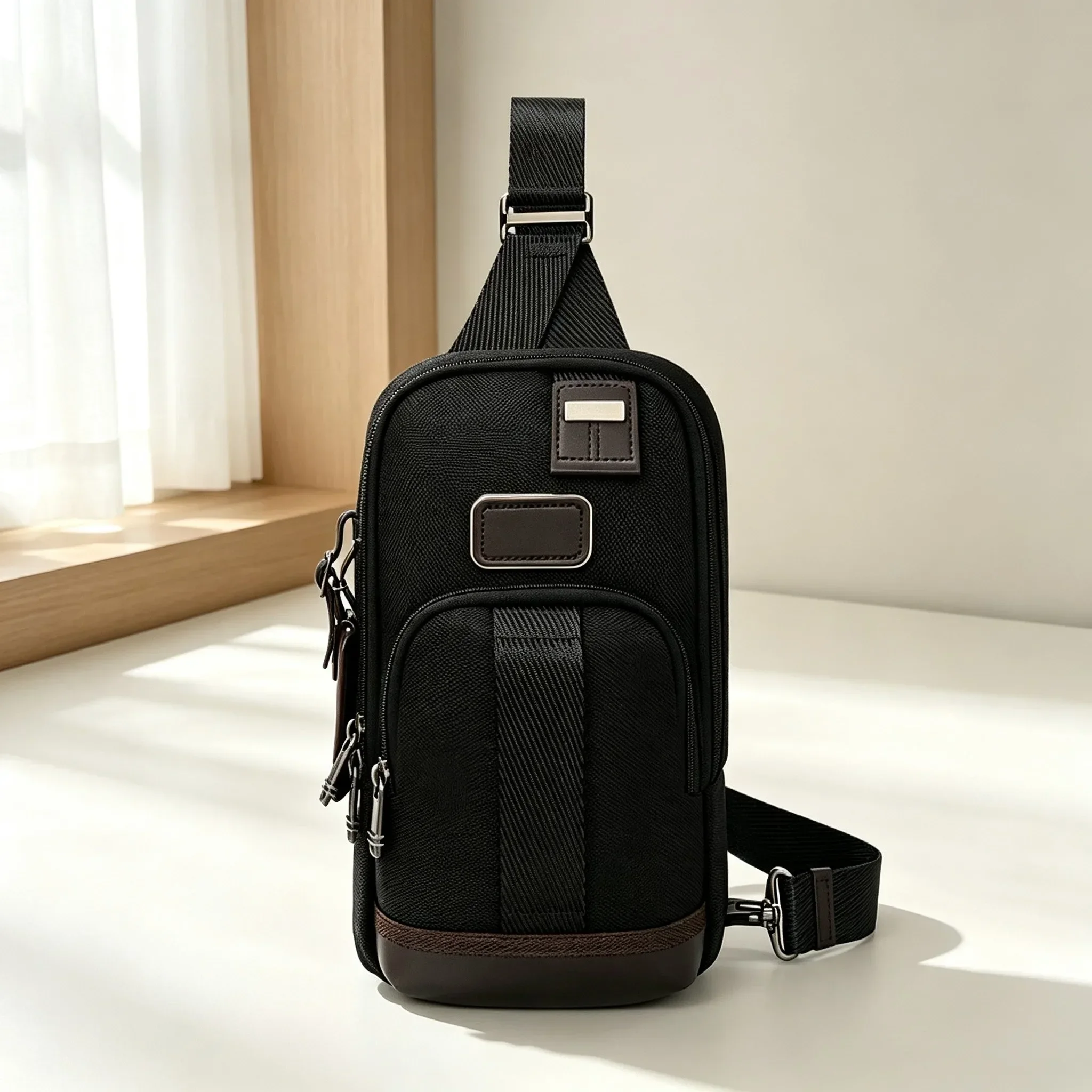 Brand Promotions Men’s Casual Commute Chest Bag, Small Minimal Nylon Single Shoulder Crossbody Sling Bag
