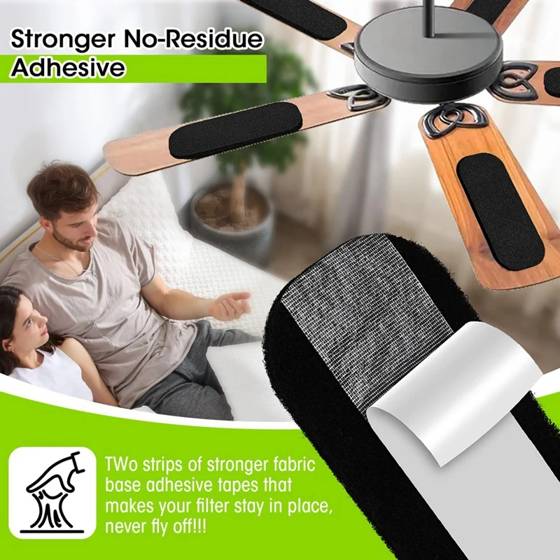 10 шт. фильтры для потолочных вентиляторов, воздушные фильтры с активированным углем, универсальные домашние самоклеящиеся лопасти потолочного вентилятора, прочные фильтры