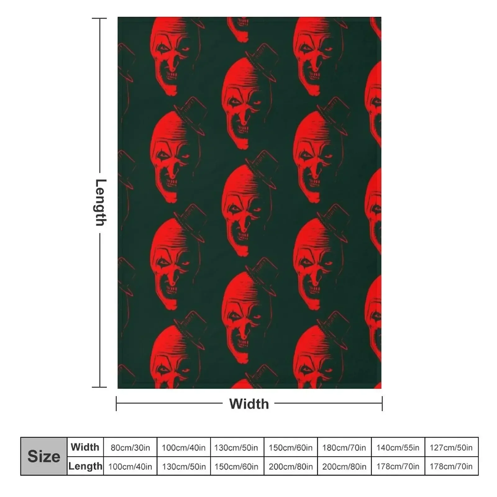Art the Clown the creepy blood red Throw Blanket Flannel Fabric Extra Large Throw Luxury Throw Decorative Beds Flannels Blankets
