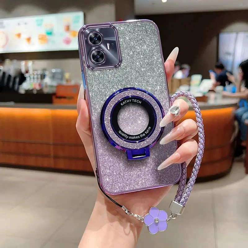 Casing HP C55 dengan Tali Gantungan untuk Realme C71 C67 C65 C75 C63 C61 C53 C51 Narzo N55 N53 N63 Note 50 P1Pro