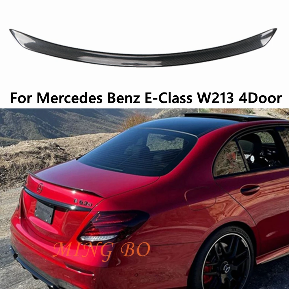 

For Mercedes-Benz E-Class W213 4Door Sedan E63 Style Carbon Fiber Rear Spoiler Trunk Wing 2016-2023 FRP Forged carbon