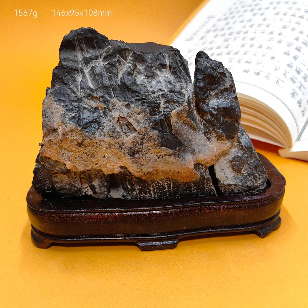 Suiseki Asian Natural Black Mountain Stones Rock Rough Office Decorations Minerals Home Piedras Decorativas