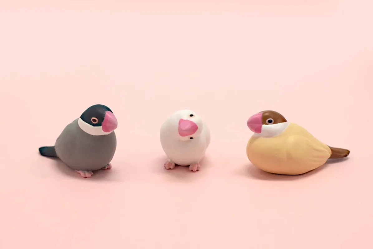 Original Tarlin Gashapon Cute Anime Capsule Toys Fingertip Wenbird Ring Birdring Figurine Kawaii Miniature Figure Kids Gift