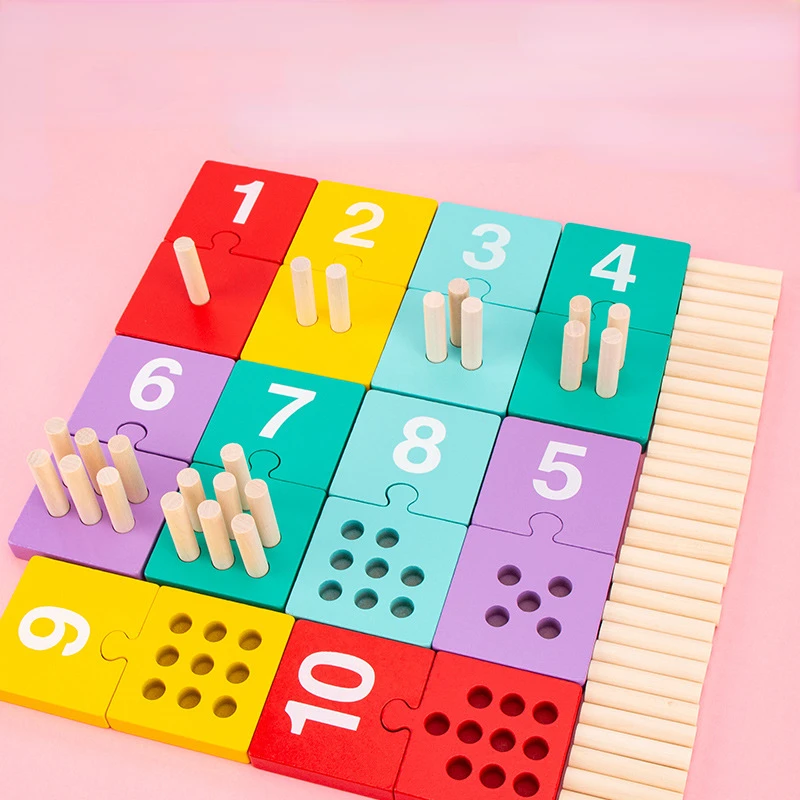 Number Color Matching Cognitive Wooden Toys Baby Digital Cognitive Pairing Montessori Early Education Mathematics Enlightenment