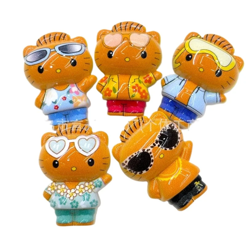 

Holed Hello Kitty Island Vacation Series Cartoon KT Cat Three-dimensional Beaded Accessories DIY Handmade Jewelry Materials