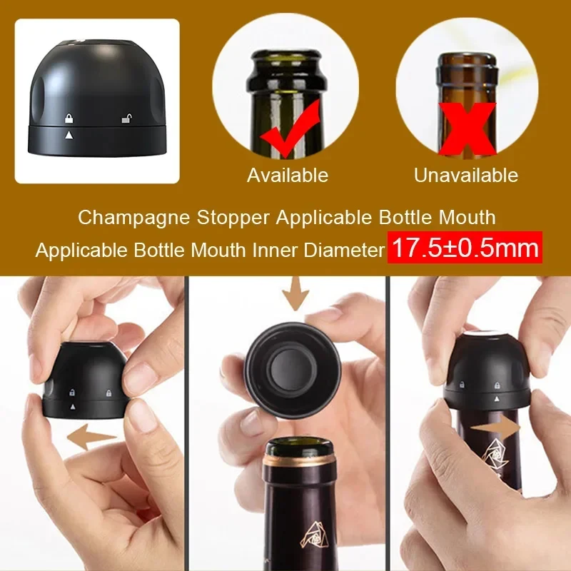 1-5pcs Vacuum Sealed Wine Bottle Plug Champagne Stopper Leak-Proof And Fresh Bottle Cap Wine Corks Bar Accessories Supplies view 5