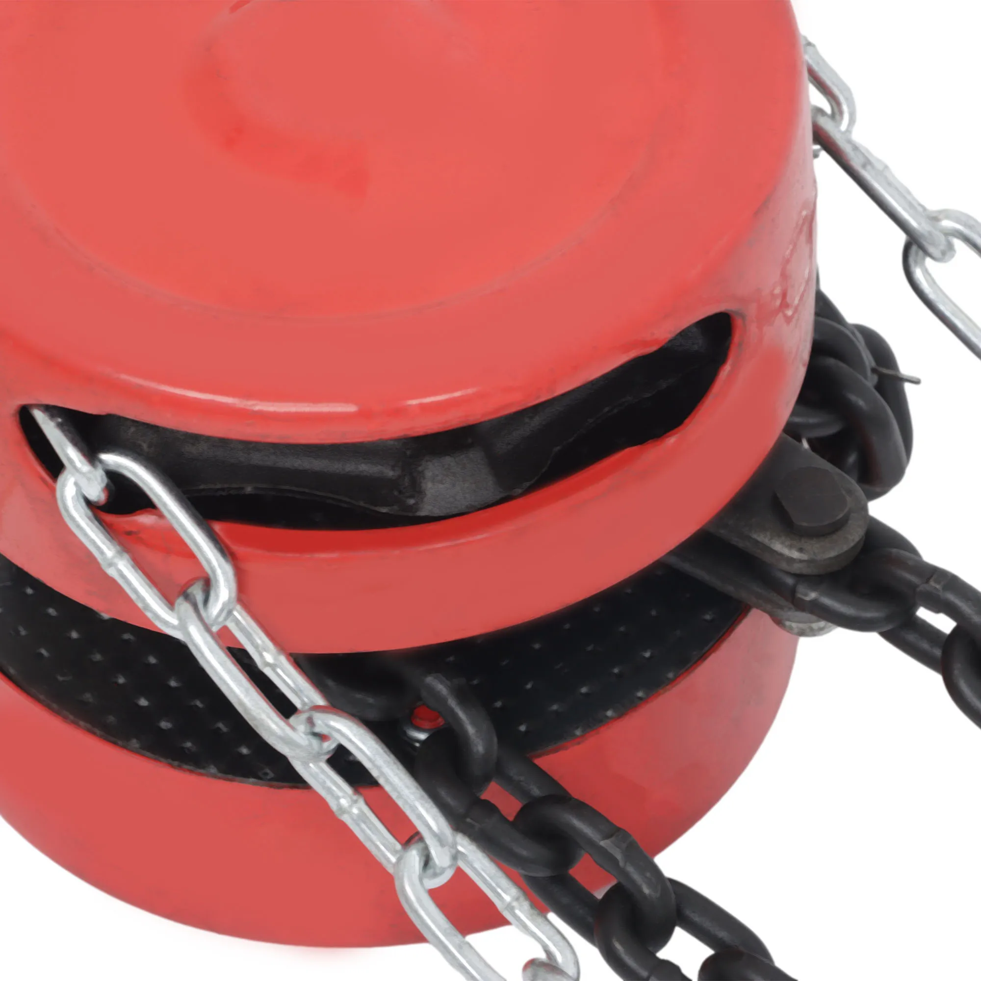 Chain Hoist Chain Block 4400lbs Capacity 8 Feet Lift Steel Construction Red