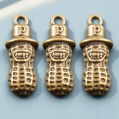 

3 Pcs Necklace Peanut Keychain Gift for Boyfriend Brass Decor Bag Pendant Jewelry