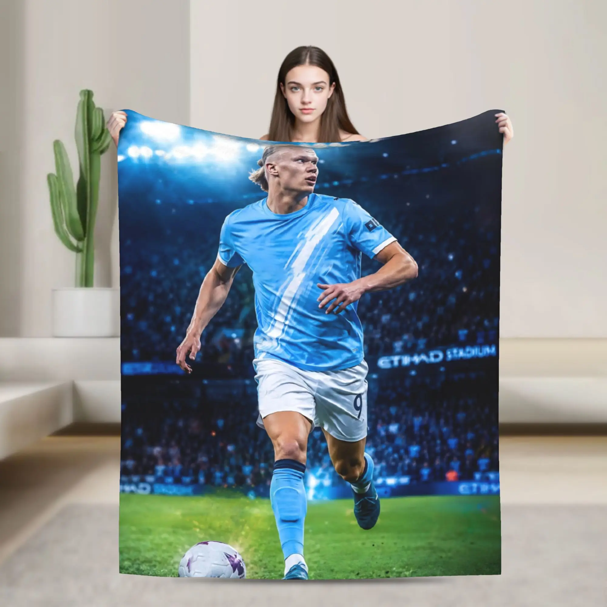 Haalands Number 9 Blankets Football Soccer Wool Awesome Breathable Throw Blanket for Chair Covering Sofa Textile Decor