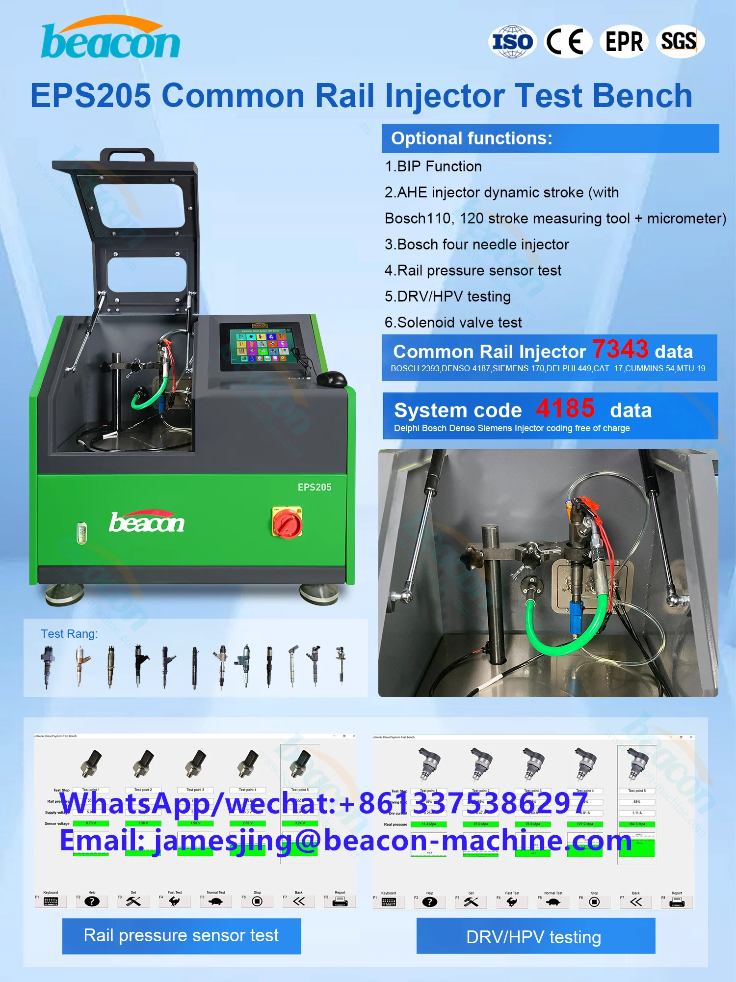 Picture 6: EPS705 Auto Engine Testing Calibration Machine Electronic Equipment Crdi Common Rail Piezo Injector Coding Test Bench