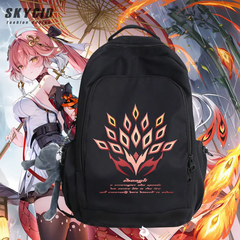 Mingchao Gaming Merchandise Long Distance Collaboration Large Capacity Double Shoulder Backpack For Men And Women Students Anime