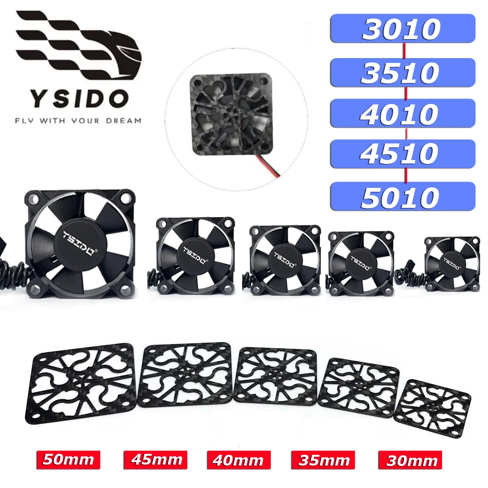 2PCS RC 30/35/40/45/50mm Fan Heat Dissipation Cooling Fan Cover for RC Crawler 1/10 1/8 1/5 RC Car Motor Brushless/Brushed ESC