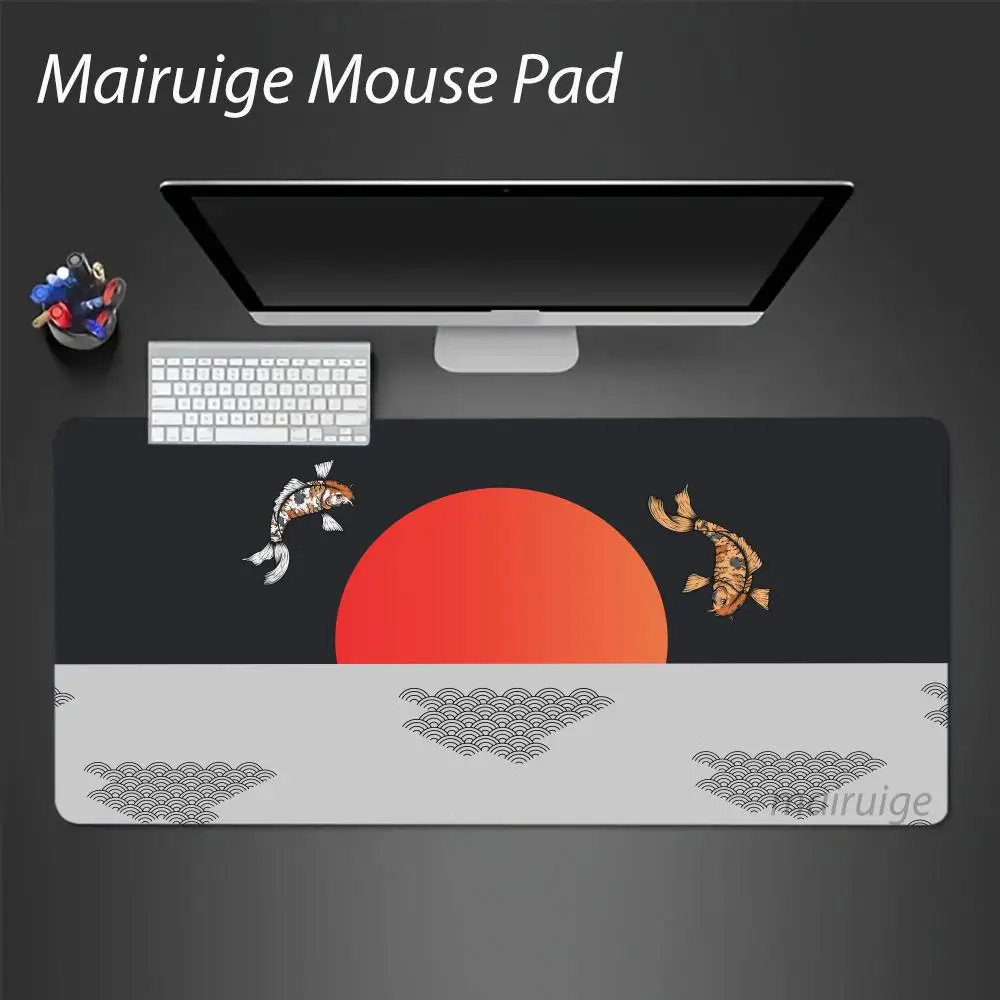 Japan Koi Design Mouse Pad Large Computer Office Game Table Mat XXL Rubber Anti-slip Gaming Keyboard Mousepad Long Desk Pads