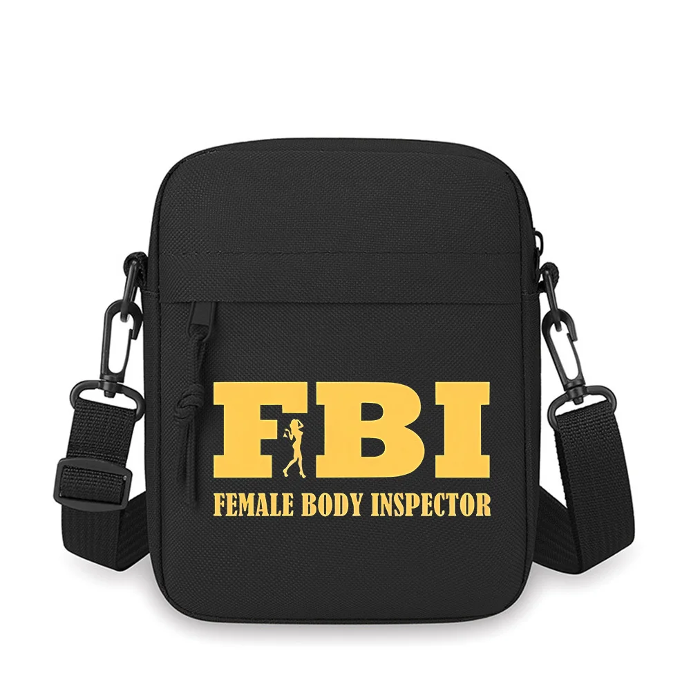 

FBI,female body,inspector,logo,image Men Crossbody Bag Single Shoulder Women Cartoon Anime Film Printing Design Unisex