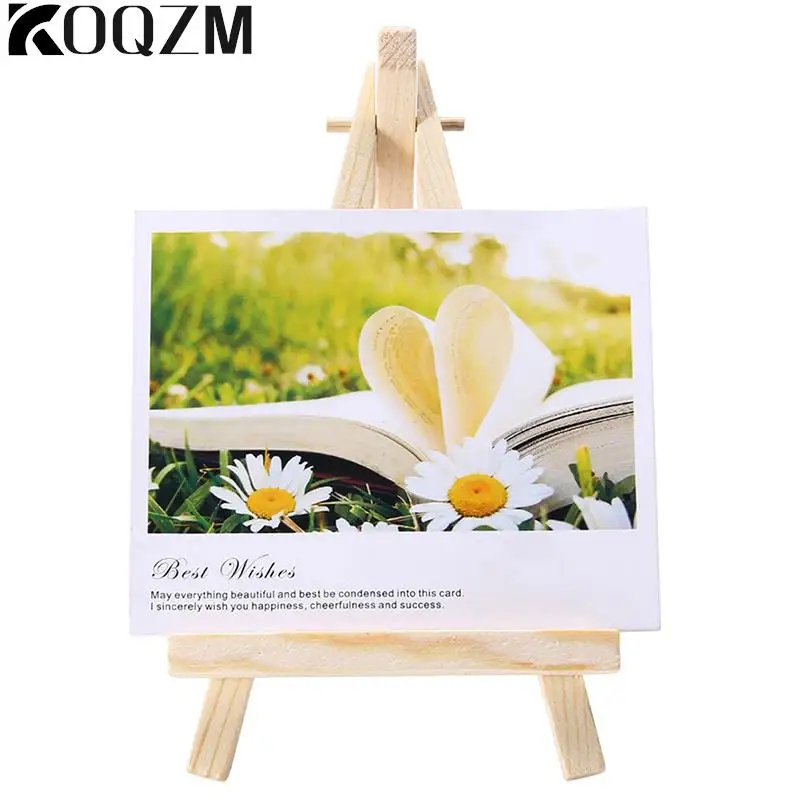 Mini Small Easel Wooden Mini Easel Frame Triangle Wedding Table Card Holder Display Stand Kids Painting Crafts Artist Supplies