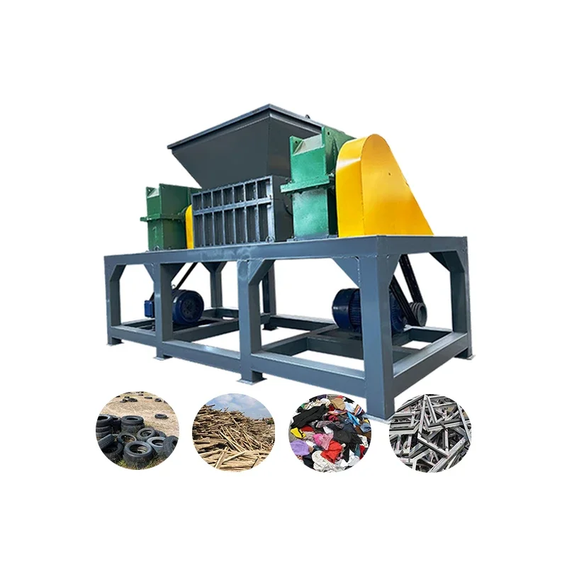 Best Selling Scrap Metal Crushing Equipment Double Shaft Crusher/Used Car Twin Shaft Shredding  mobile scrap metal shredder