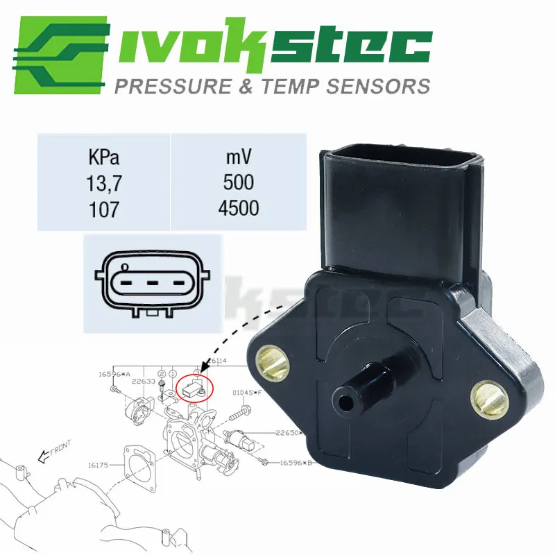 

22627AA220 PS60-01 Intake Manifold Absoulute Boost Map Pressure Sensor For Subaru Impreza Forester Legacy Baja Outback 2.5L 3.0L