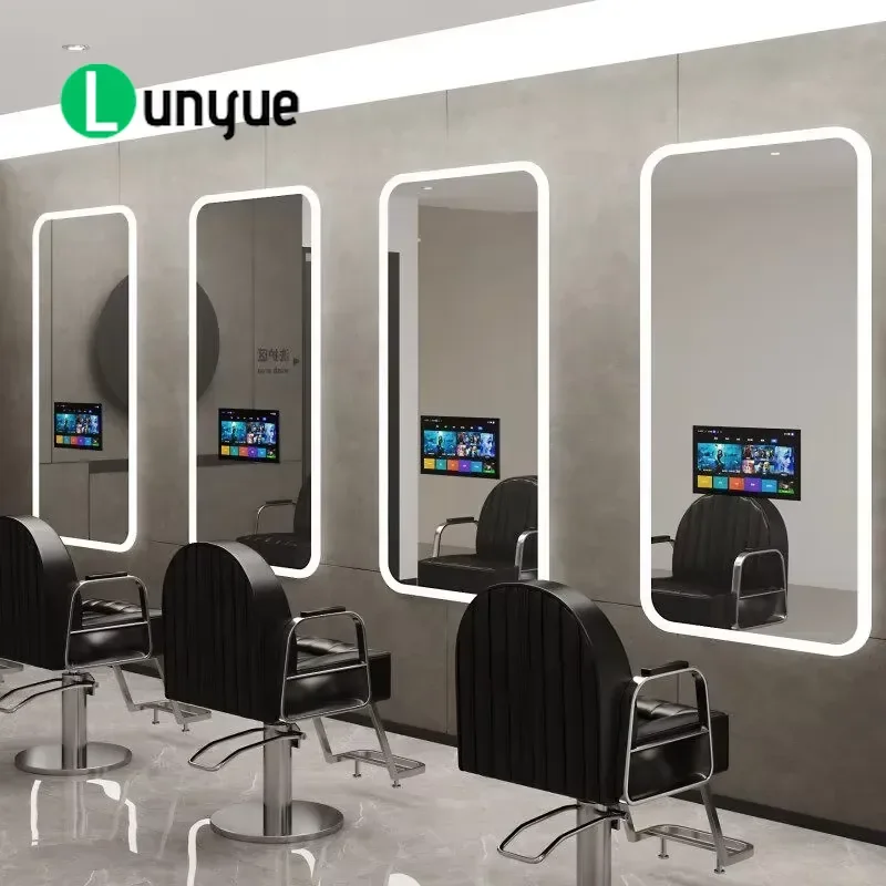 Smart LED Glass Mirror Wall Mounted Vanity Light for Barber Shop Hairdresser Makeup Dressing Table Modern Bathroom