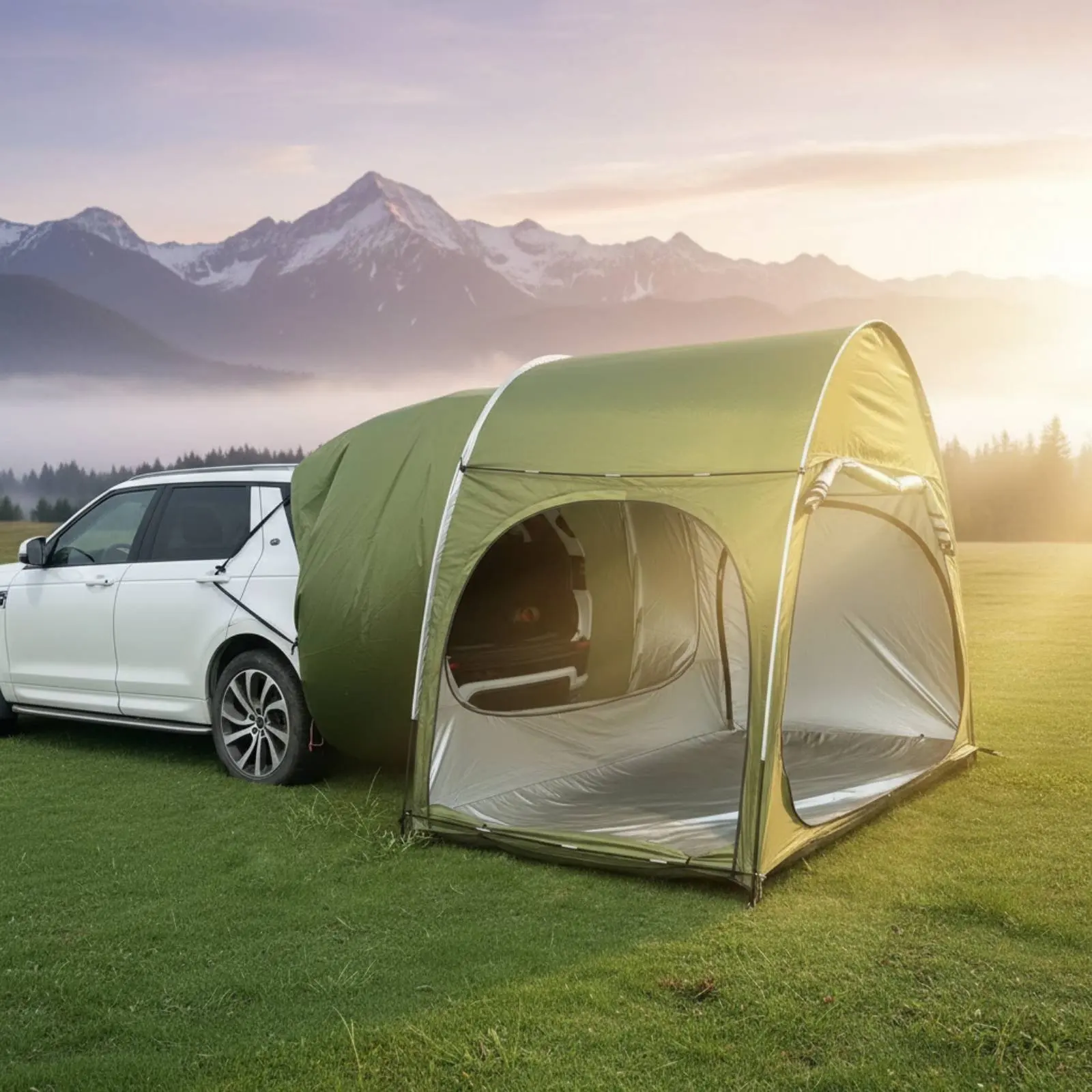 Car Rear Awning Tent Waterproof SUV Tailgate Tent Car Rear Sun Shade Large Space Outdoor Gear 2-in-1 Design for Tailgating