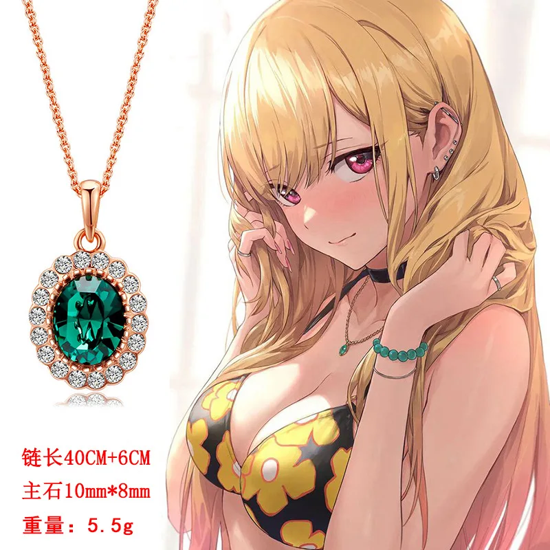 2024 Hot Anime My Dress Up Darling Cosplay Kitagawa Marin Ear Clip Bracelet Necklace Ring Nail Jewelry Set All Accessories