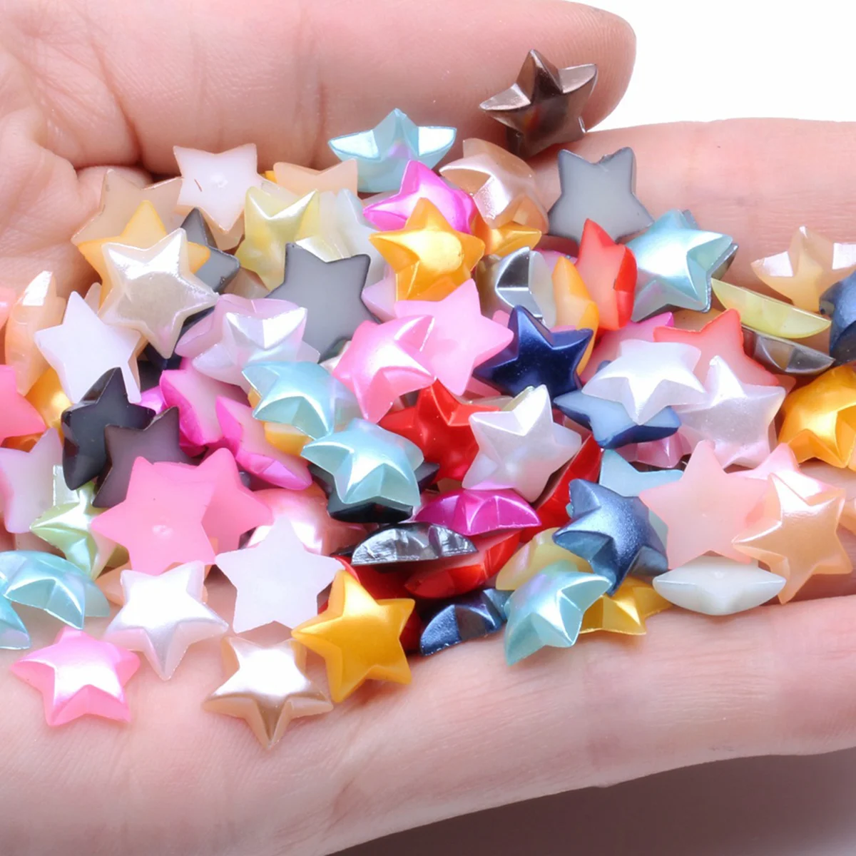 80 Pcs DIY Accessory Beads Star Decoration Craft Three-dimensional Paste Drill Half