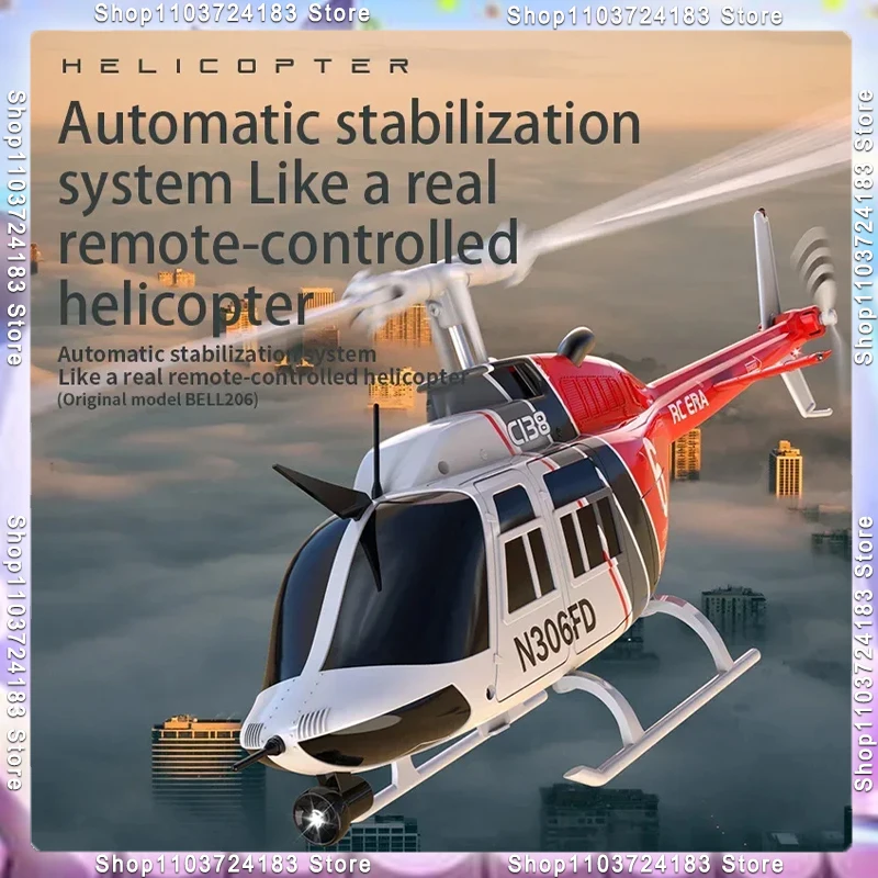 Rc Era C138 1/33 6ch Rc Helicopter Crash Resistant Electric Simulation Bell 206 Helicopter 6axis Gyro Adult And Children'S Toy