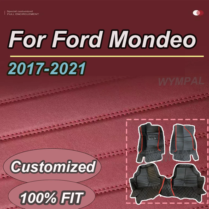 

LUXURY Car Floor Mats For Ford Mondeo Fusion Mk V 4 2017~2021 Anti-dirt Pads Rug Waterproof Floor Mats Friction Car Accessories