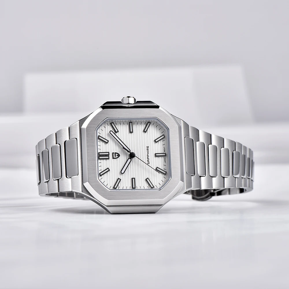 PAGANI DESIGN ساعة كوارتز ساعة رجالي فاخرة مضيئة ساعة رجالي الفولاذ المقاوم للصدأ مقاوم للماء ساعة اليد AR الياقوت مرآة على مدار الساعة