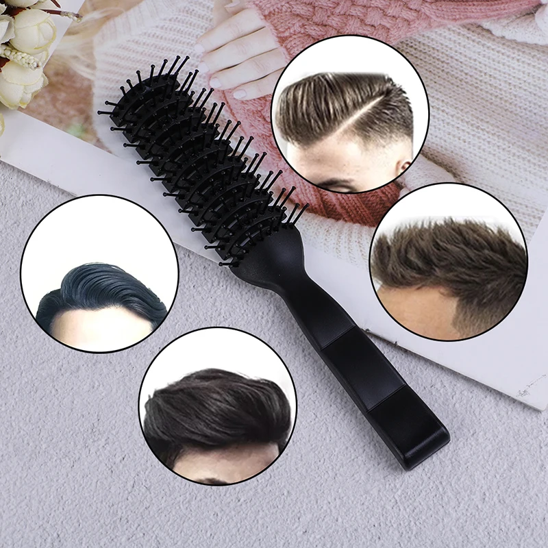 Men's Anti-Static Plastic Vent Hair Brush Comb with Massage Feature for Hair Care Ribs Comb
