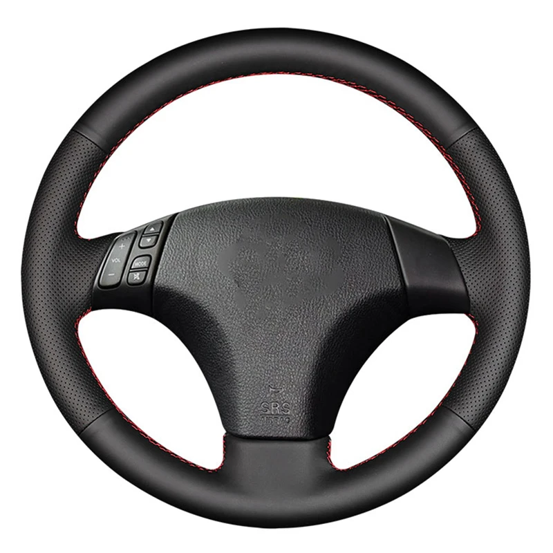 Car Steering Wheel Cover Black Anti-Slip Braiding Leather For Fashion Mazda 3 Mazda 6 2003 2004 2005 2006 2007 2008 2009