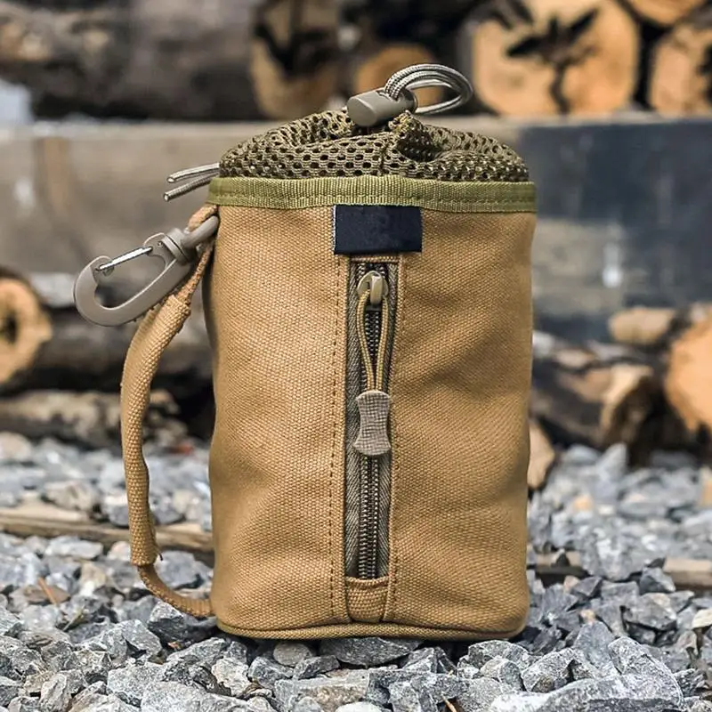 Water Bottle Carrier Double-Layer Portable Pocket Waterproof Water Bottle Holder For Walking Hiking Water Bottles Canvas Water