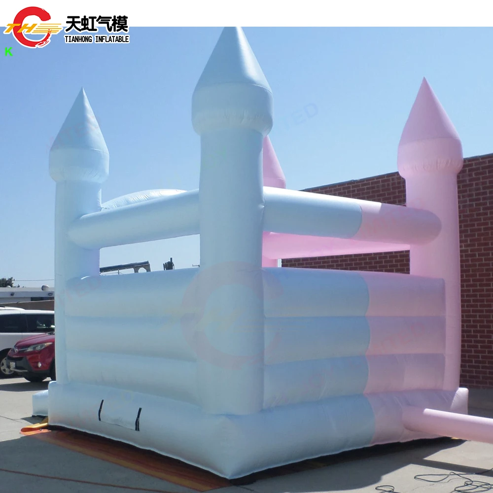 Mix Colors Beautiful Inflatable Bouncer Jumper for Kids Macaron Pink and Blue Color Air Bouncy Castle for Wedding Carnival Party