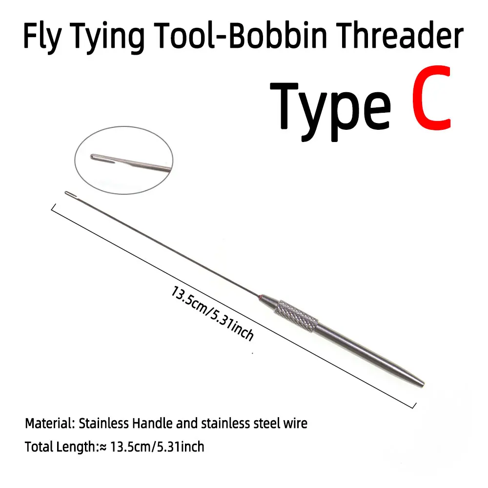 1pc Bobbin Threader Whip Finisher Bodkin Needle Fly Tying Tool For Tying Dry Wet Nymph Streamers Fishing Lures Fishing Tackles