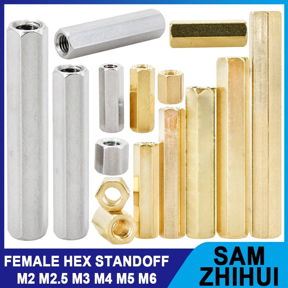 

M2 M2.5 M3 M4 M5 M6 Female Hex Motherboard Standoff Rack Spacers Brass Stainless Steel Metric Thread PCB Support Pillars Column