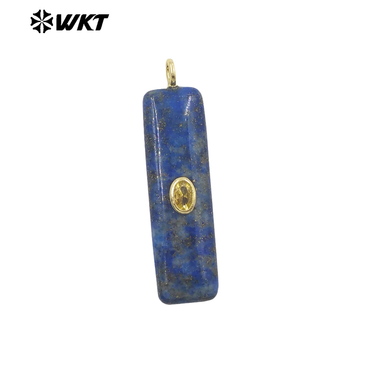 

WT-P2019 Популярные модные прямоугольные разноцветные натуральные драгоценные камни с гладкими подвесками из циркона для романтических ювелирных изделий своими руками